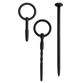 Knot Knot Screw Silicone Urethral Sounding Kit Black Urethral Sounds